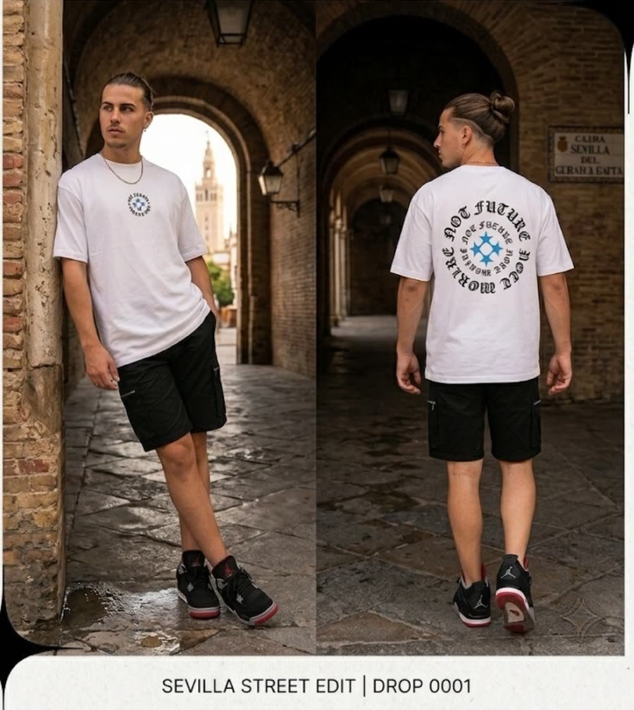 Look de NOT FUTURE fotografiado en Sevilla